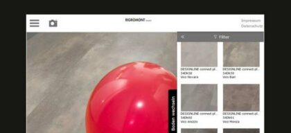 Blätterbare Musterkollektionen powered by Ruhe & Co: Virtueller Raumdesinger für Designbeläge, elastische Bodenbeläge, Parkett, Laminat, Kork